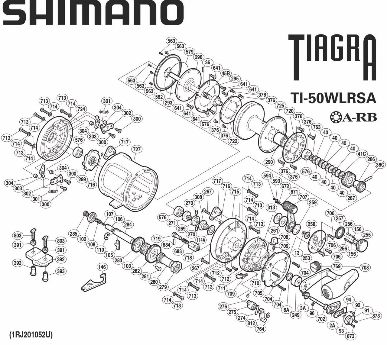 shimano-tiagra-ti50WLRSA-part-diagram