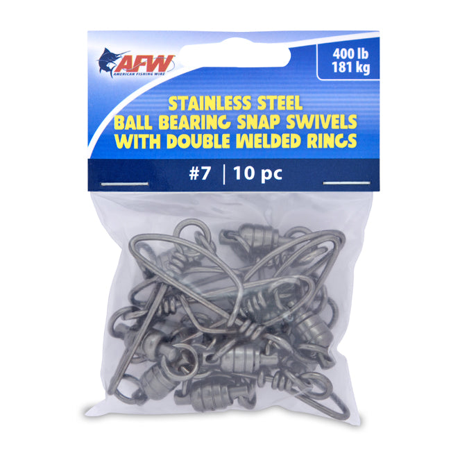 AFW - Stainless Steel Ball Bearing Snap Swivels (10 Packs)