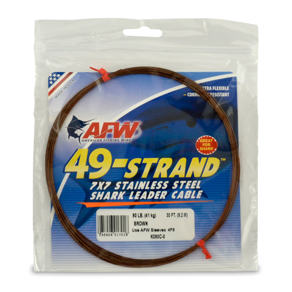 AFW - 49-Strand 7x7 Stainless Steel Shark Leader Cable (Camo)