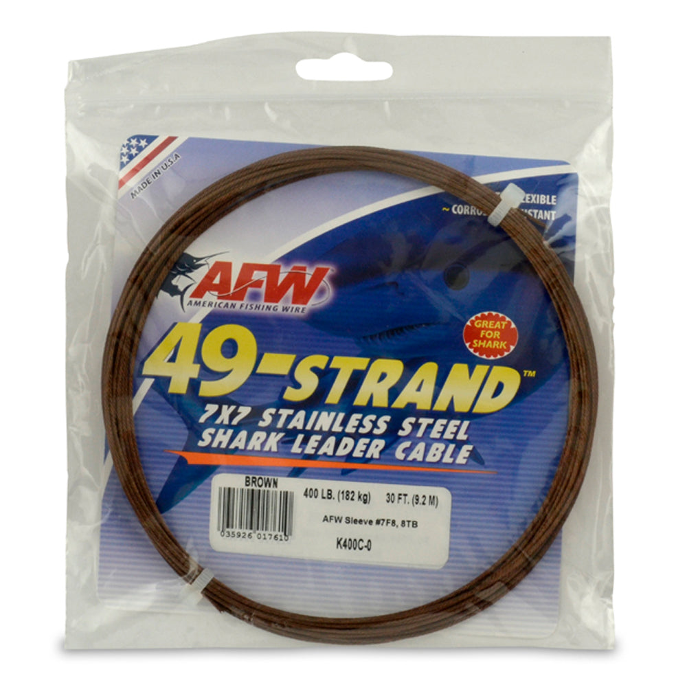 AFW - 49-Strand 7x7 Stainless Steel Shark Leader Cable (Camo)