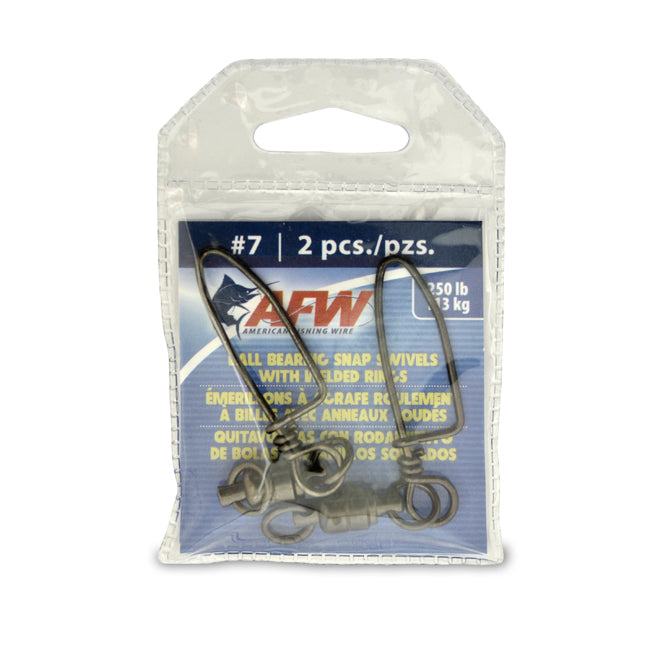 AFW - Solid Brass Ball Bearing Snap Swivels with Double Welded Rings