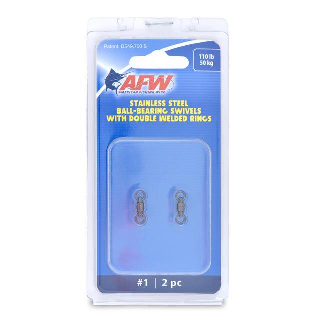 AFW Stainless Steel Ball-Bearing Swivels with Double Welded Rings - Fish & Tackle