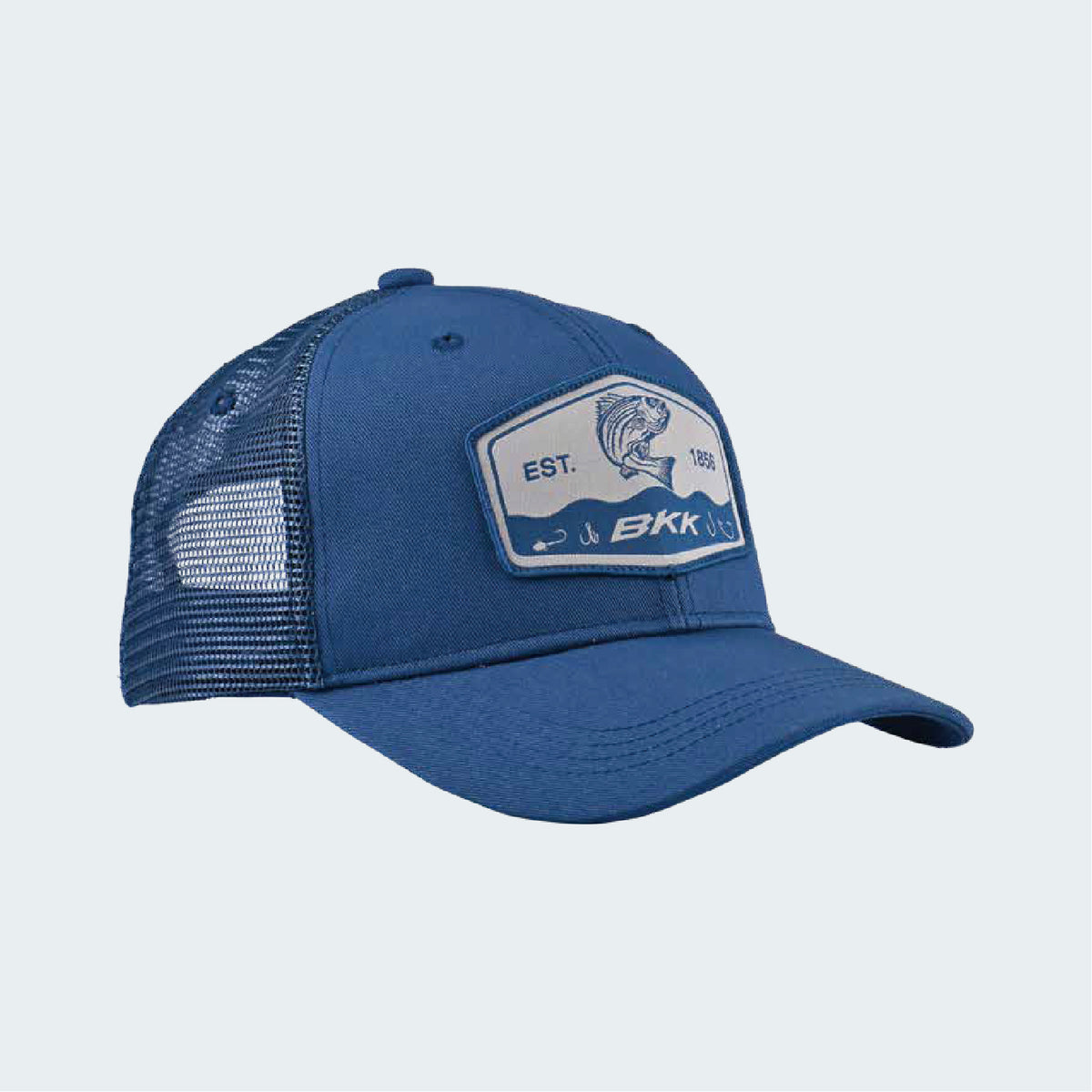 BKK Fishing Breathable Trucker Hat STRIPPED BASS Grey