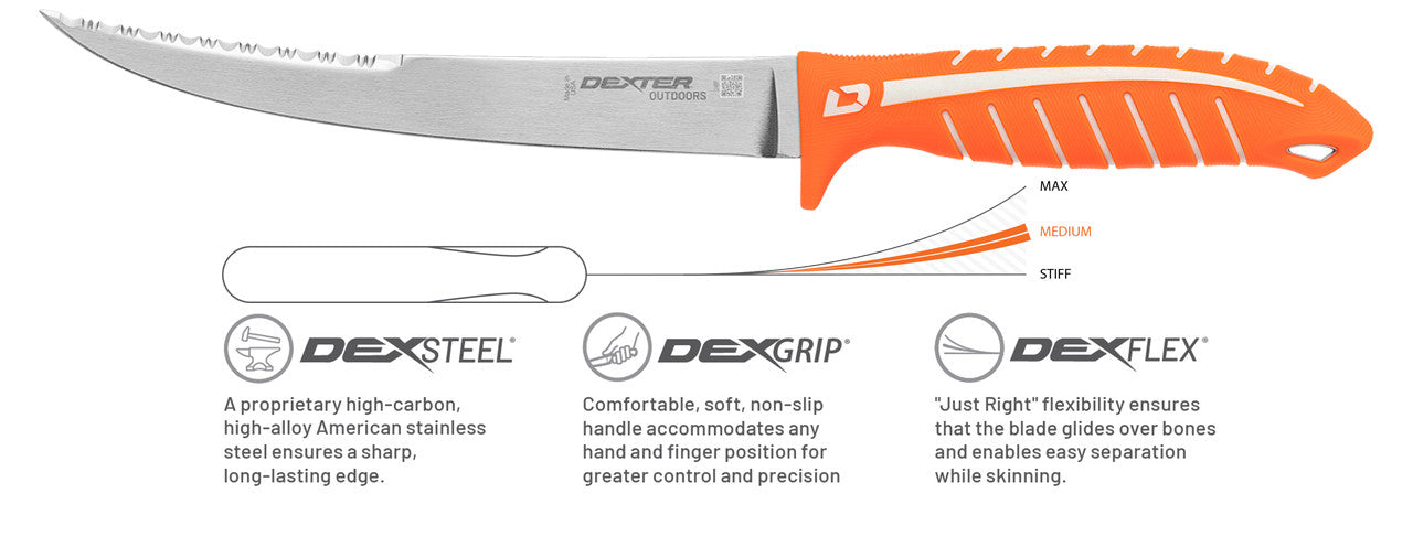 Dexter - Dextreme Dual Edge 8in Flexible Fillet Knife with Sheath