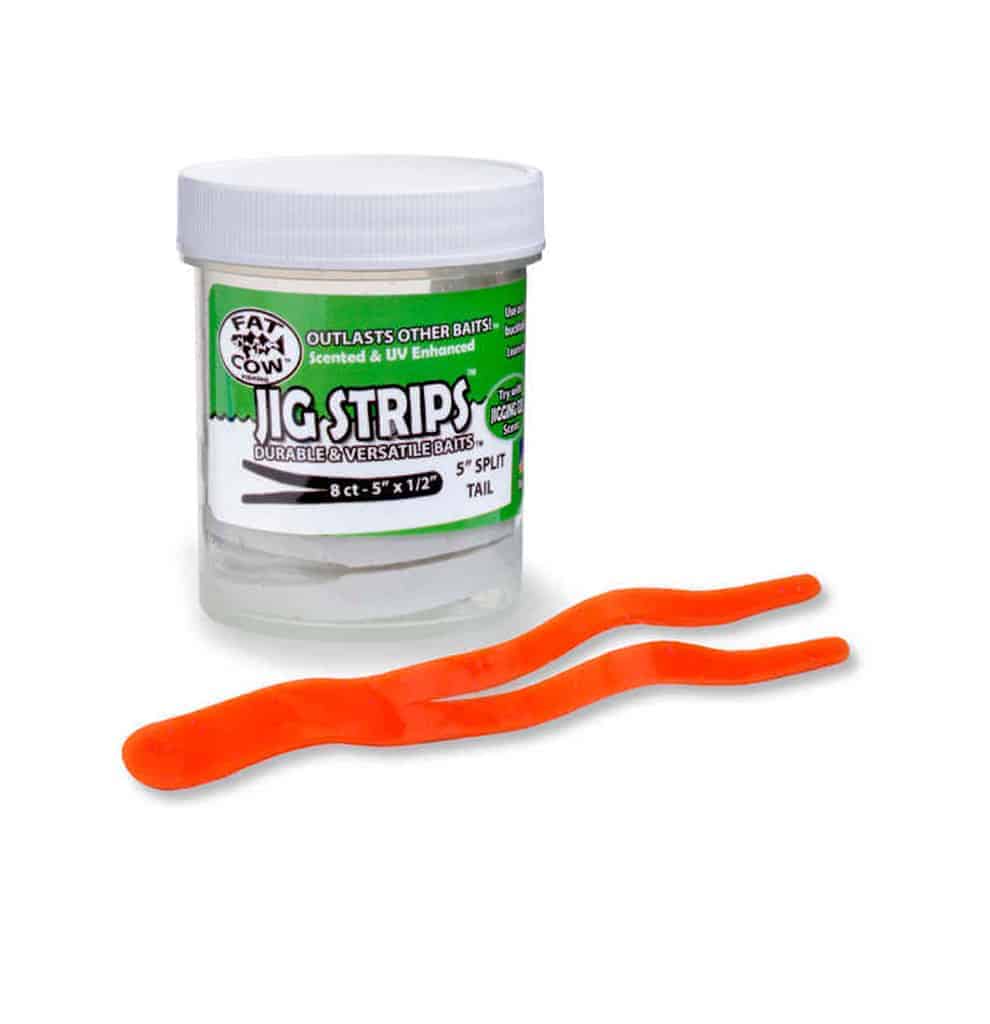 fat-cow-jig-strips-split-tail-salmon-blaze
