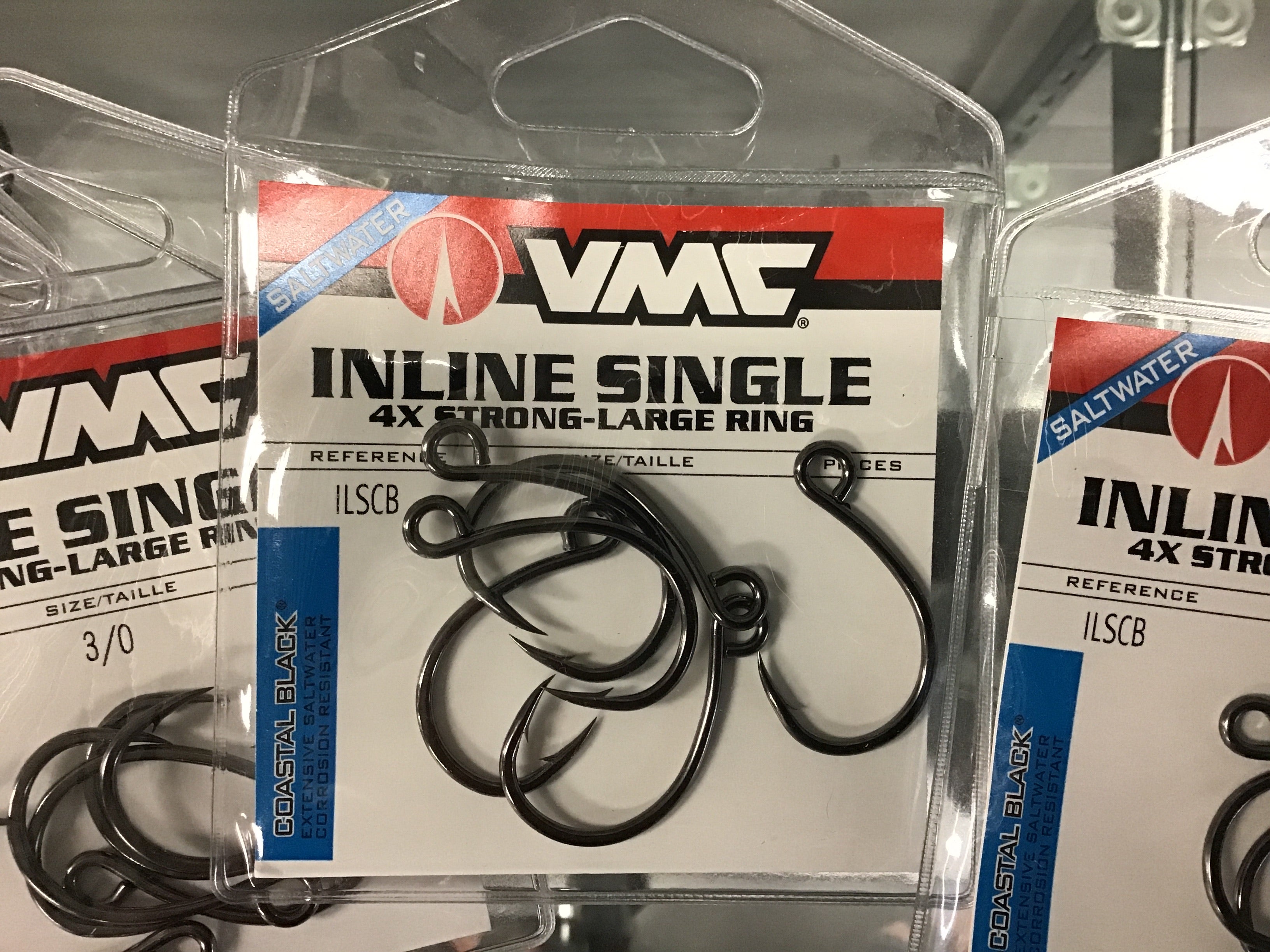 VMC - 4x In-Line Single Hooks (Coastal Black)