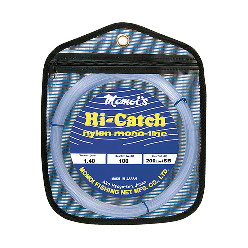 Momoi Hi-Catch Monofilament 100yd Leader Coils 400 lb / Smoke Blue