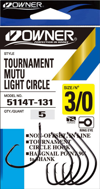 Owner - Tournament Mutu Light Circle Hooks (5114T)